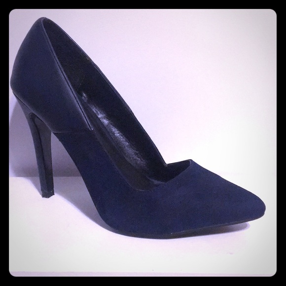 beige suede block heels